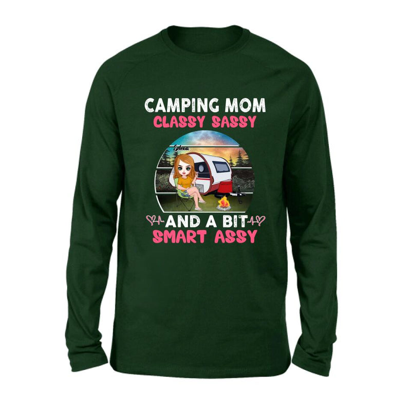 Personalized Camping Mom Shirt/Pullover Hoodie - Gift Idea For Camping Lover/Mother's Day - Camping Mom Classy Sassy And A Bit Smart Assy
