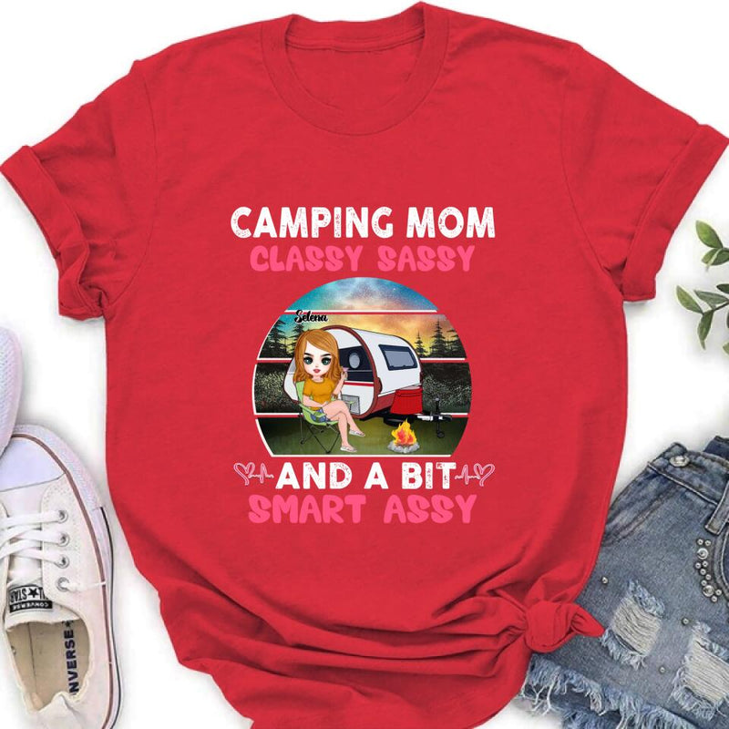 Personalized Camping Mom Shirt/Pullover Hoodie - Gift Idea For Camping Lover/Mother's Day - Camping Mom Classy Sassy And A Bit Smart Assy