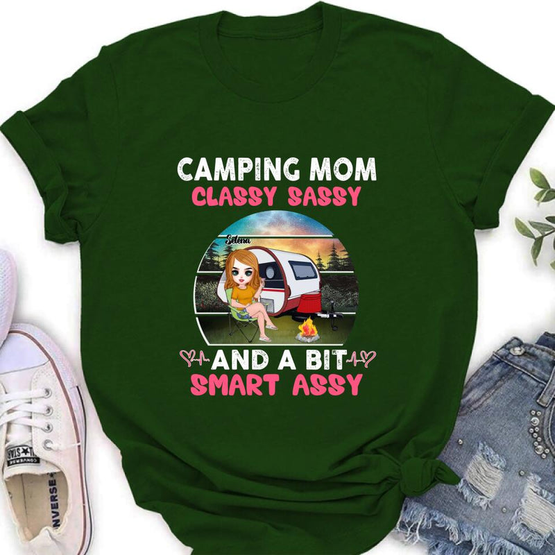 Personalized Camping Mom Shirt/Pullover Hoodie - Gift Idea For Camping Lover/Mother's Day - Camping Mom Classy Sassy And A Bit Smart Assy