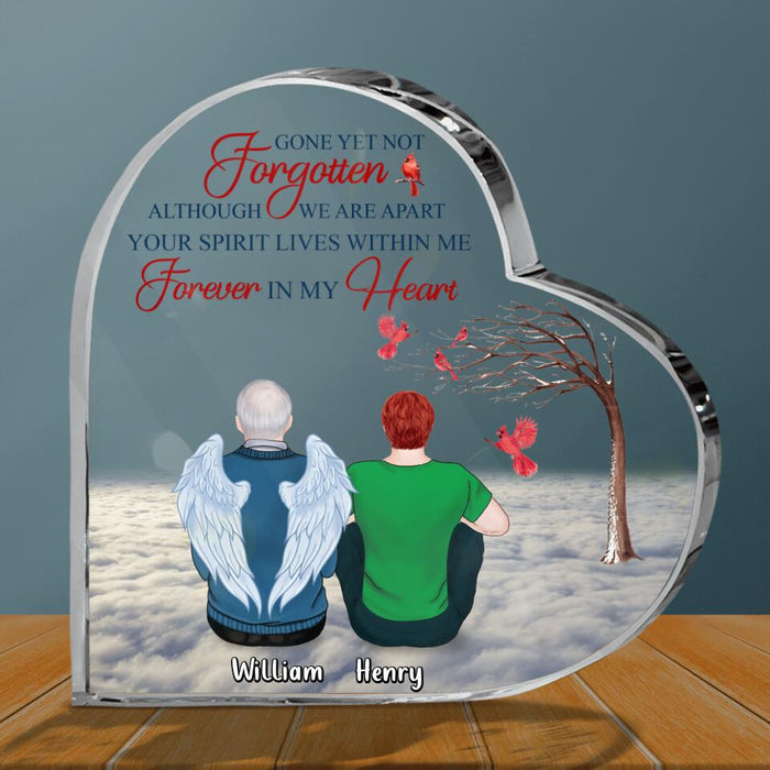 Custom Personalized Memorial Family Crystal Heart - Memorial Gift For Family - Up to 4 People - Those We Love Don't Go Away