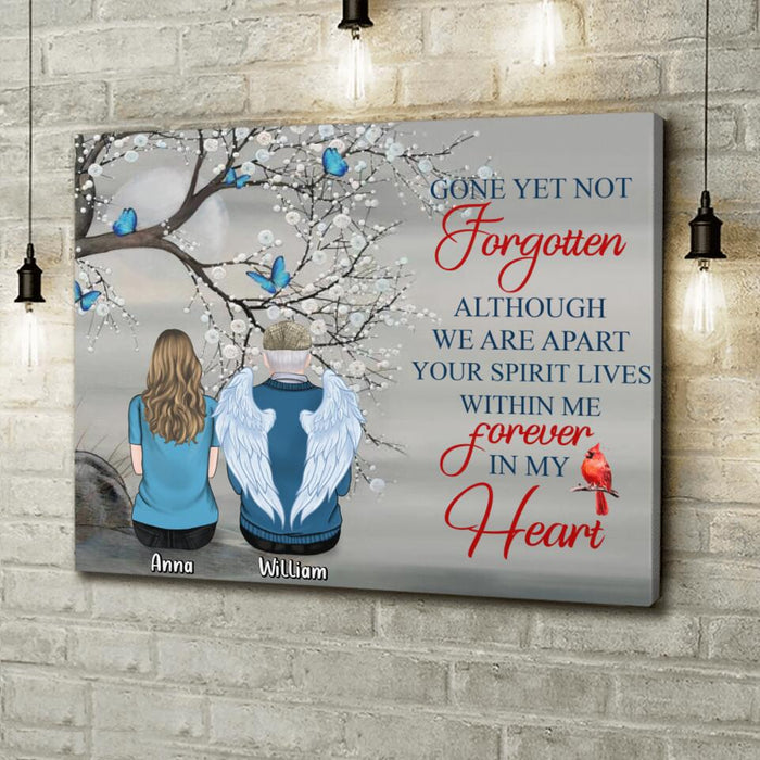 Custom Personalized Memorial Family Canvas - Memorial Gift For Family - Up to 4 People - Gone Yet Not Forgotten
