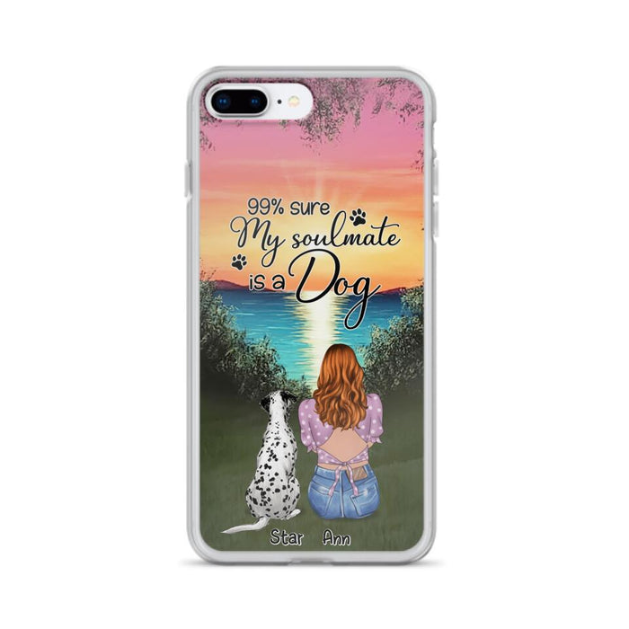 Custom Personalized Dog Mom Phone Case - Up to 4 Dogs - Gift Idea For Dog Lover - Just A Girl Who Loves Dogs - Case For iPhone And Samsung
