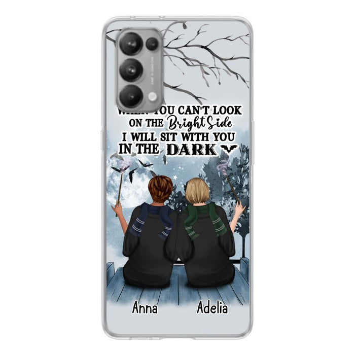 Custom Personalized Friends Witches Phone Case - Upto 4 Witches - Halloween Gift Idea For Friends/Sisters - When You Can't Look On The Bright Side I Will Sit With You In The Dark - Case for Xiaomi/Huawei/Oppo