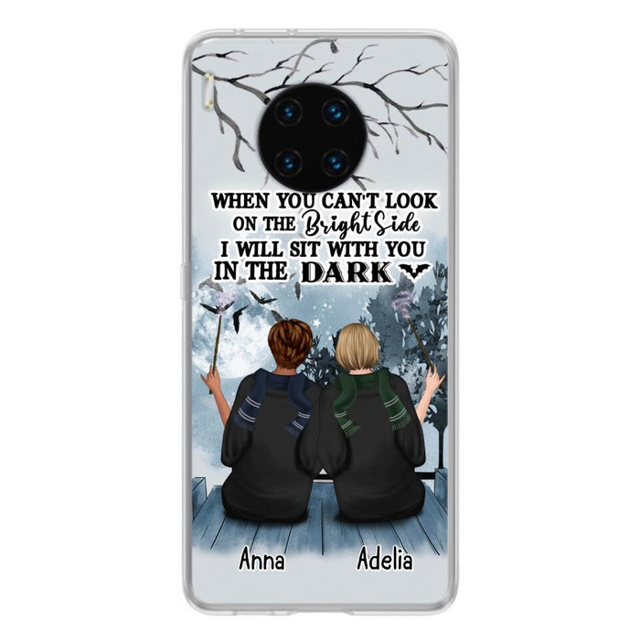 Custom Personalized Friends Witches Phone Case - Upto 4 Witches - Halloween Gift Idea For Friends/Sisters - When You Can't Look On The Bright Side I Will Sit With You In The Dark - Case for Xiaomi/Huawei/Oppo