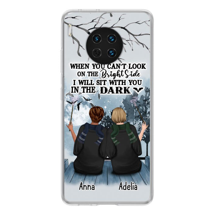 Custom Personalized Friends Witches Phone Case - Upto 4 Witches - Halloween Gift Idea For Friends/Sisters - When You Can't Look On The Bright Side I Will Sit With You In The Dark - Case for Xiaomi/Huawei/Oppo