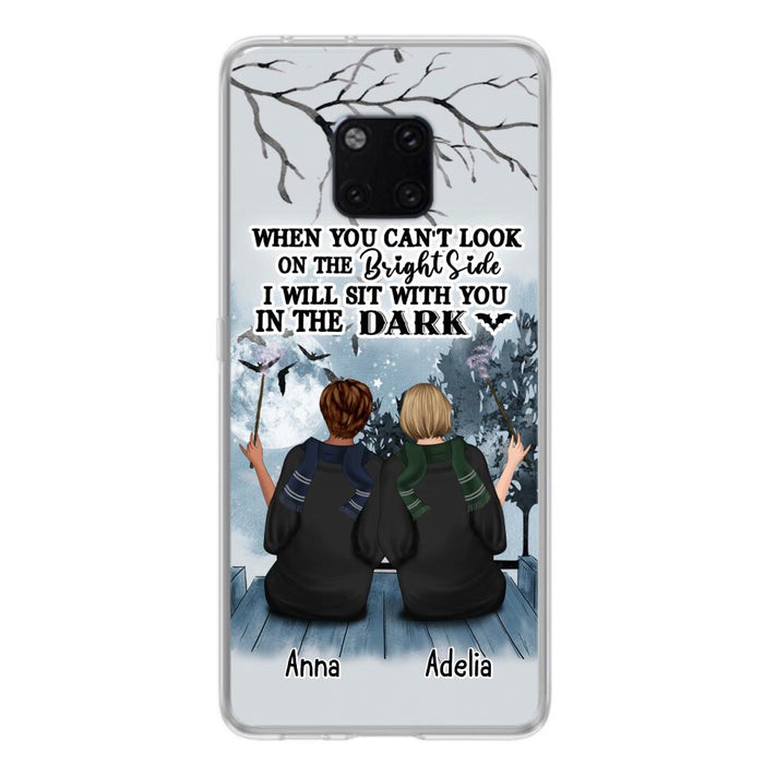 Custom Personalized Friends Witches Phone Case - Upto 4 Witches - Halloween Gift Idea For Friends/Sisters - When You Can't Look On The Bright Side I Will Sit With You In The Dark - Case for Xiaomi/Huawei/Oppo