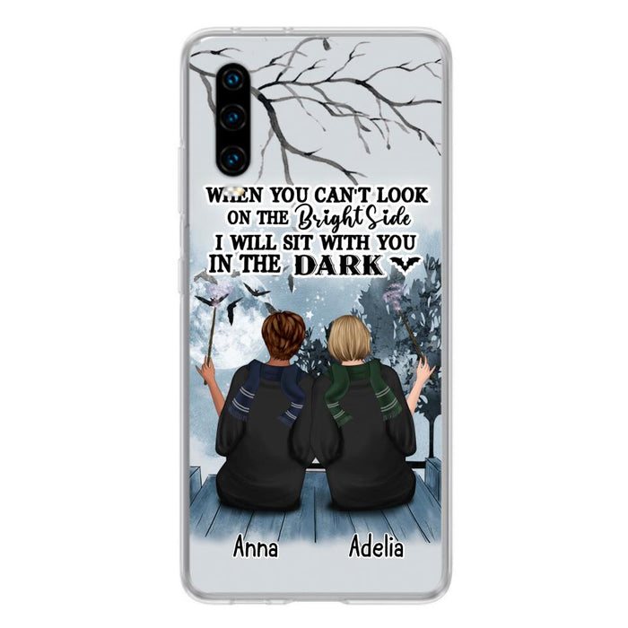 Custom Personalized Friends Witches Phone Case - Upto 4 Witches - Halloween Gift Idea For Friends/Sisters - When You Can't Look On The Bright Side I Will Sit With You In The Dark - Case for Xiaomi/Huawei/Oppo