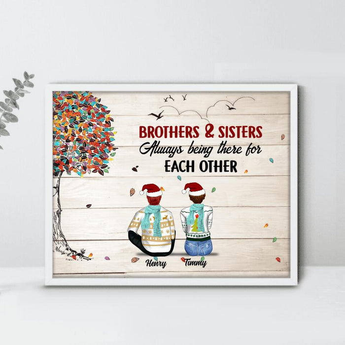 Personalized First My Brothers & Sisters Poster - Up to 6 Members - Gift For Brothers And Sisters - Always Being There For Each Other
