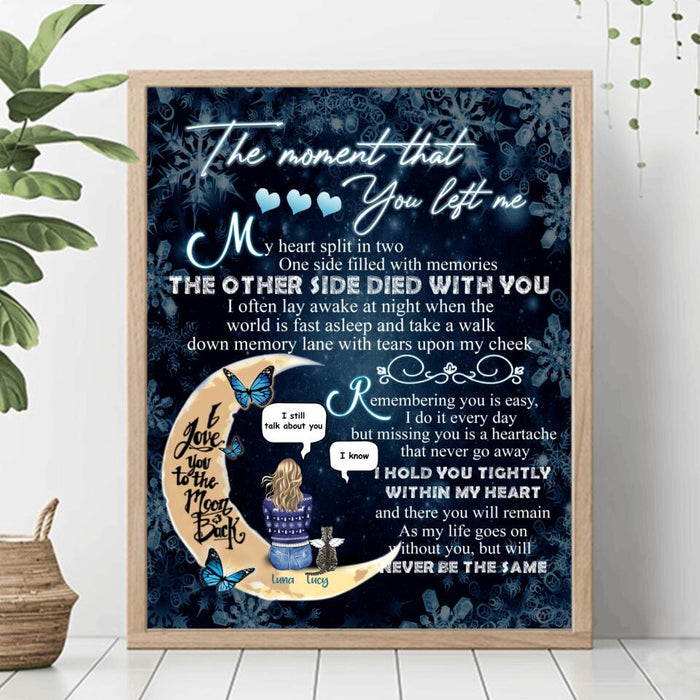 Custom Personalized Pet Mom Conversation Poster - Woman With Upto 4 Pets - Gift For Dog/ Cat Lover