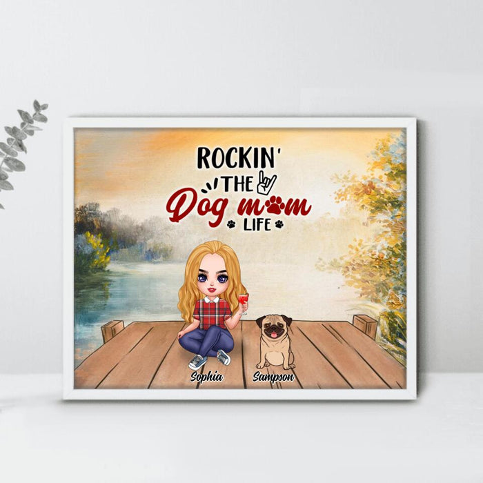 Custom Personalized Dog Mom Poster - Woman/Couple With Upto 5 Dogs - Gift Idea For Couple/ Dog Lovers - You Me And The Dogs