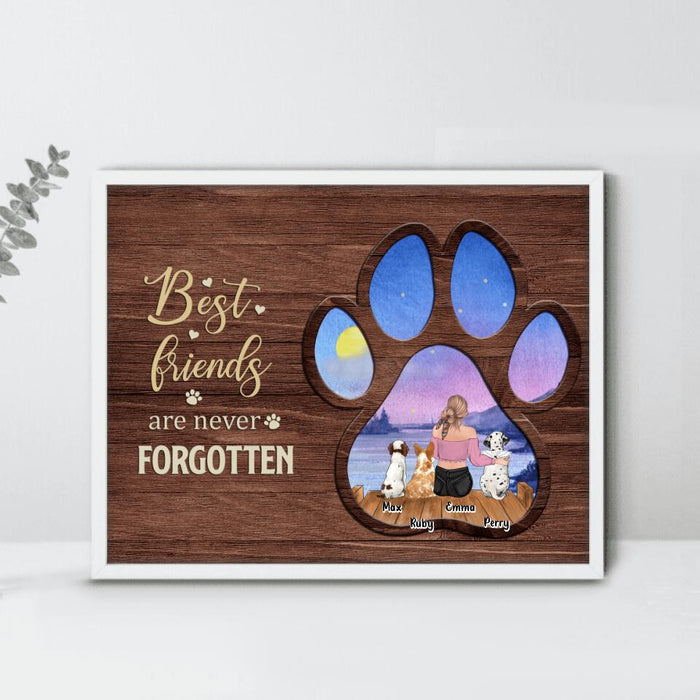 Custom Personalized Pet Mom/Dad Poster - Gift Idea For Pet Lover with up to 3 Pets - Best Friends Are Never Forgotten