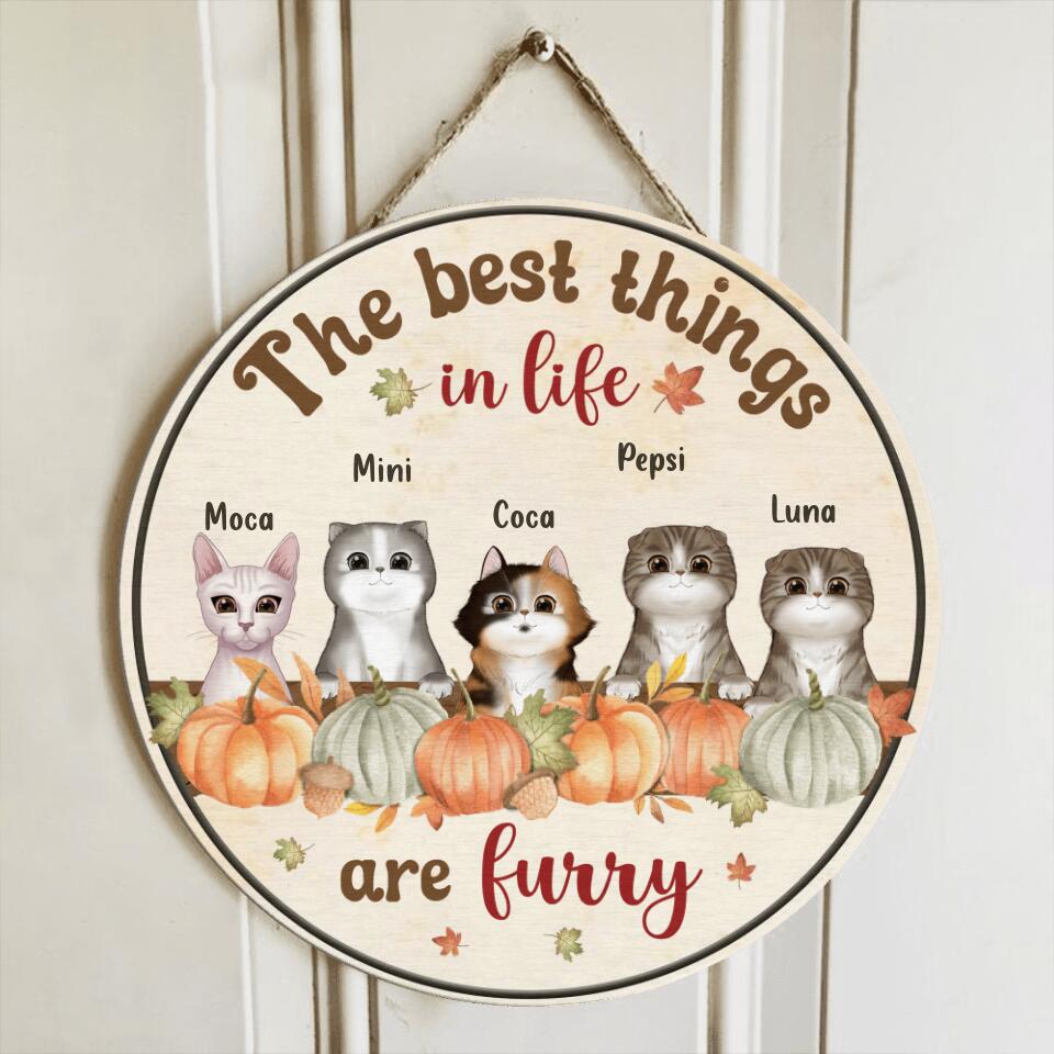 Custom Personalized Autumn Cats Wooden Sign - Upto 5 Cats - Gift Idea ...