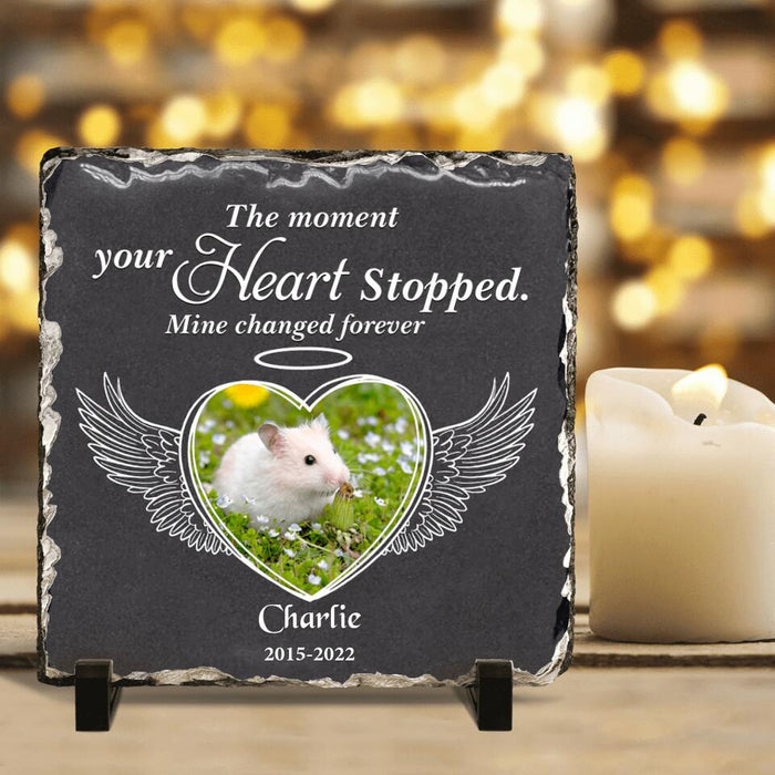 Custom Personalized Memorial Mouse Square Lithograph - Gift Idea For Mouse Lovers - The Moment Your Heart Stopped Mine Changed Forever