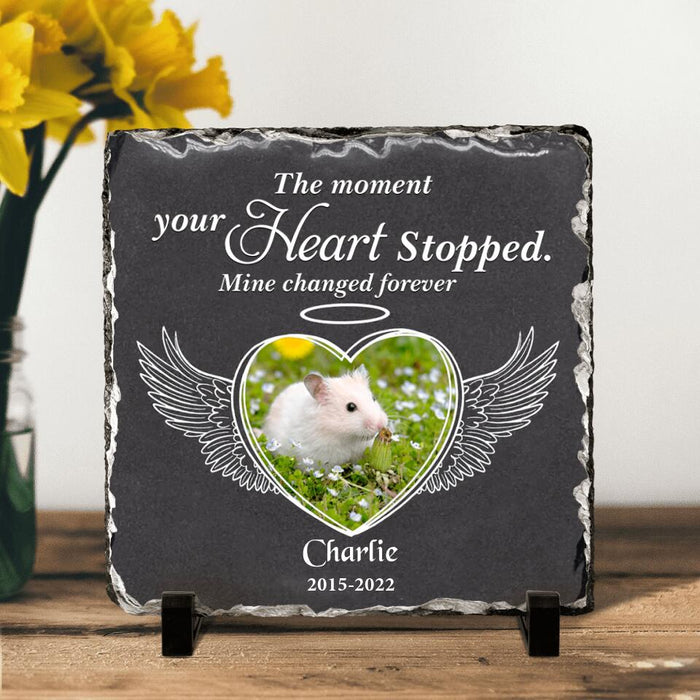 Custom Personalized Memorial Mouse Square Lithograph - Gift Idea For Mouse Lovers - The Moment Your Heart Stopped Mine Changed Forever