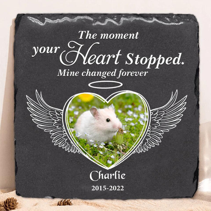 Custom Personalized Memorial Mouse Square Lithograph - Gift Idea For Mouse Lovers - The Moment Your Heart Stopped Mine Changed Forever