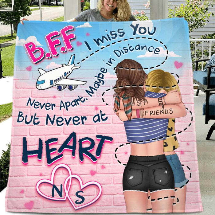 Custom Personalized Friends Single Layer Fleece/ Quilt - Gift Idea For Long Distance Best Friends - I Miss You