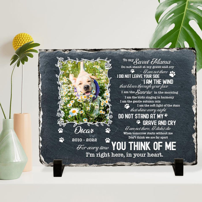 Custom Dog Photo Horizontal Lithograph - Gift Idea For Dog Owner - To My Sweet Mama, I'm Right Here, In Your Heart