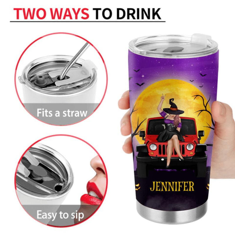 Personalized Off-road Witch Tumbler - Halloween Gift Idea For Friends/Off-road Lovers - Buckle Up Buttercup You Just Flipped My Witch Switch