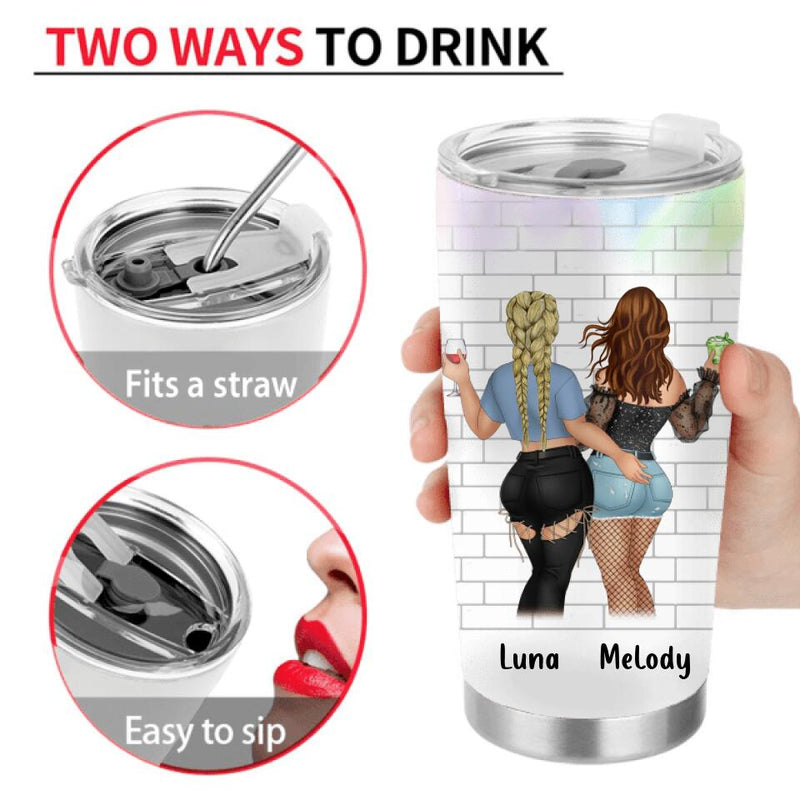 Personalized Funny Friends Tumbler - Gift Idea For Friends/Besties - Bestest Friends Are Hard To Find Twats Like You Not So Much