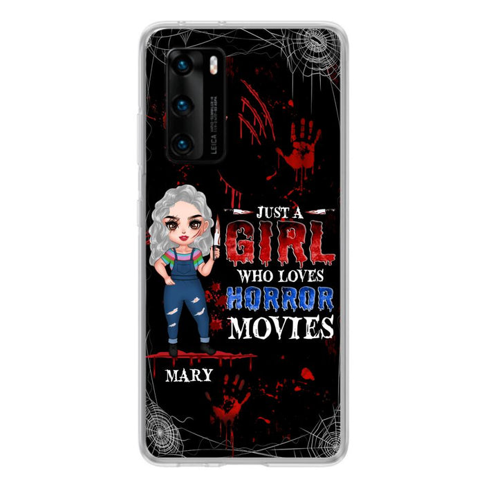 Custom Personalized Halloween Phone Case for Xiaomi/Huawei/Oppo - Gift Idea For Halloween - Just A Girl Who Loves Horror Movies