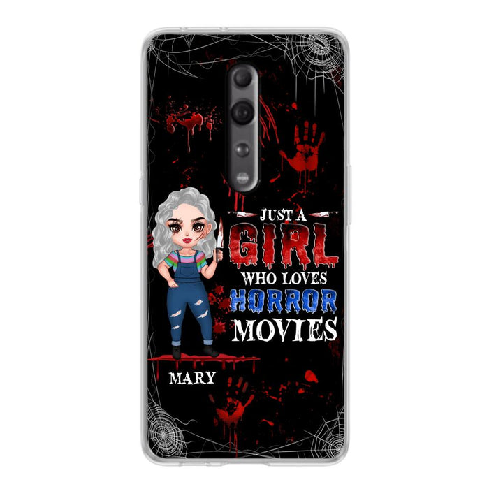 Custom Personalized Halloween Phone Case for Xiaomi/Huawei/Oppo - Gift Idea For Halloween - Just A Girl Who Loves Horror Movies