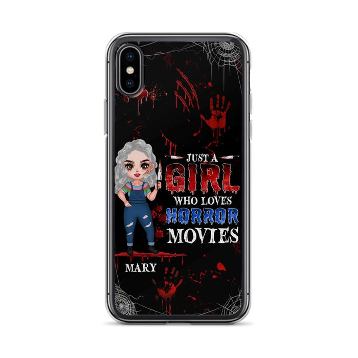 Custom Personalized Halloween Phone Case for iPhone and Samsung - Gift Idea For Halloween - Just A Girl Who Loves Horror Movies