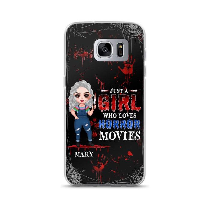 Custom Personalized Halloween Phone Case for iPhone and Samsung - Gift Idea For Halloween - Just A Girl Who Loves Horror Movies