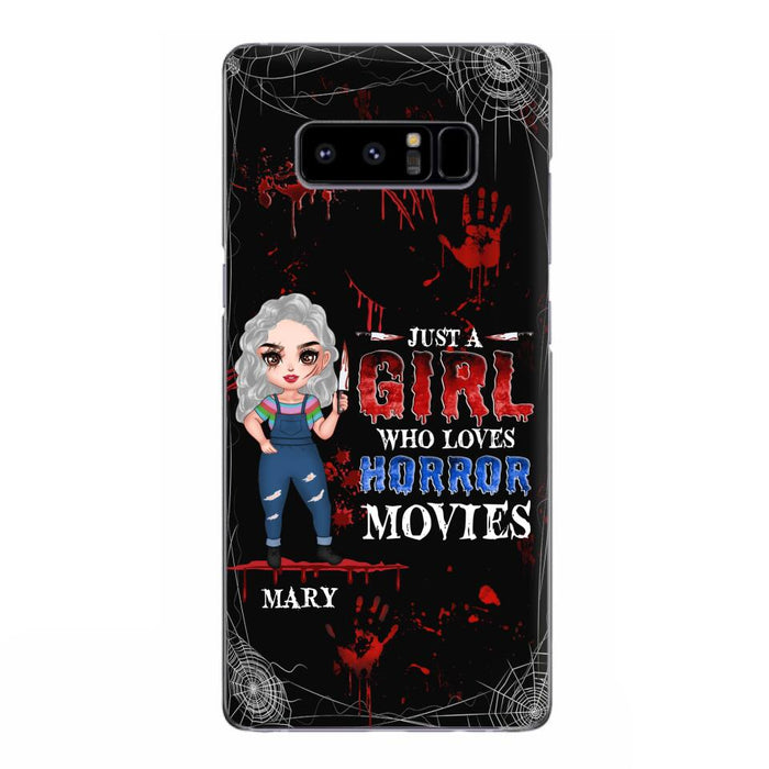 Custom Personalized Halloween Phone Case for iPhone and Samsung - Gift Idea For Halloween - Just A Girl Who Loves Horror Movies