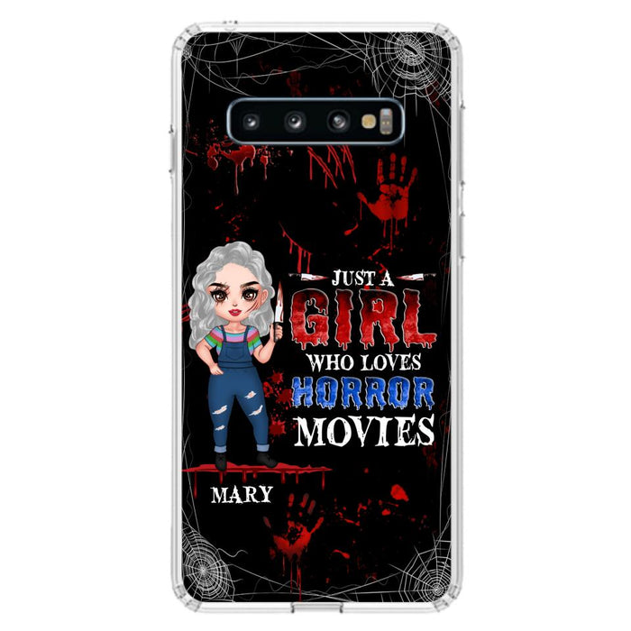 Custom Personalized Halloween Phone Case for iPhone and Samsung - Gift Idea For Halloween - Just A Girl Who Loves Horror Movies