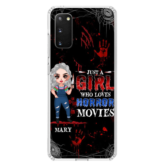 Custom Personalized Halloween Phone Case for iPhone and Samsung - Gift Idea For Halloween - Just A Girl Who Loves Horror Movies