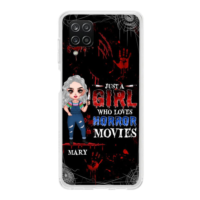 Custom Personalized Halloween Phone Case for iPhone and Samsung - Gift Idea For Halloween - Just A Girl Who Loves Horror Movies