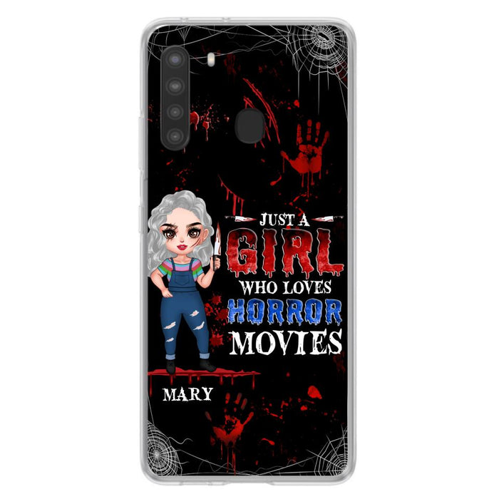 Custom Personalized Halloween Phone Case for iPhone and Samsung - Gift Idea For Halloween - Just A Girl Who Loves Horror Movies