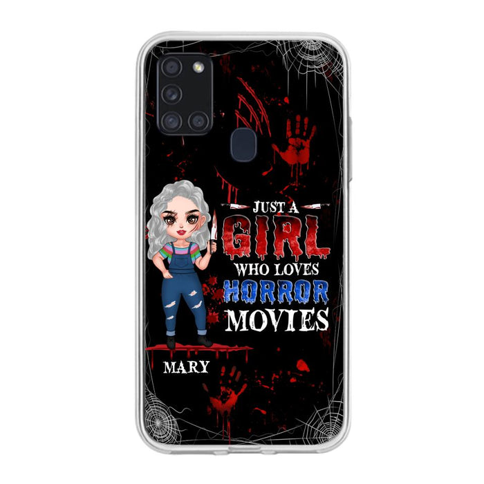 Custom Personalized Halloween Phone Case for iPhone and Samsung - Gift Idea For Halloween - Just A Girl Who Loves Horror Movies