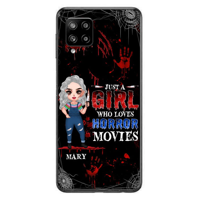 Custom Personalized Halloween Phone Case for iPhone and Samsung - Gift Idea For Halloween - Just A Girl Who Loves Horror Movies