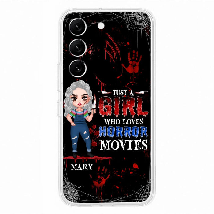 Custom Personalized Halloween Phone Case for iPhone and Samsung - Gift Idea For Halloween - Just A Girl Who Loves Horror Movies