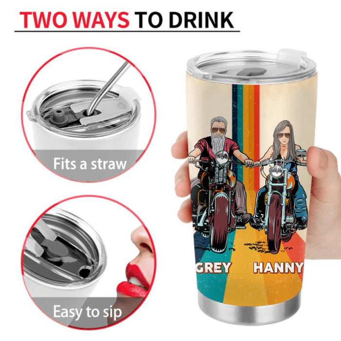 Personalized Bike Couple Tumbler - Gift Idea For Biker/ Couple - Everything Will Kill You So Choose Something Fun