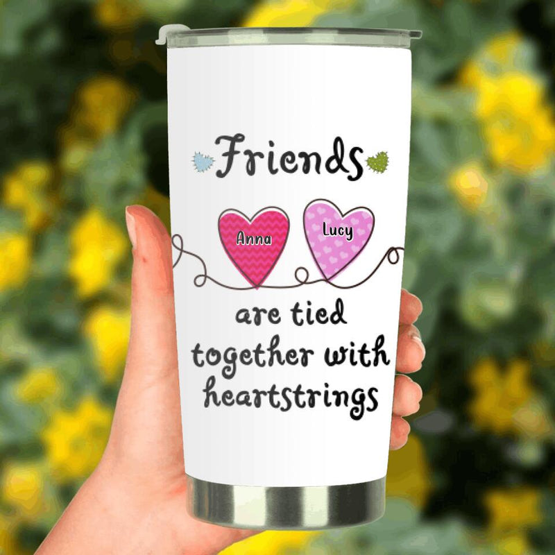 Personalized Sisters/Friends Tumbler - Gift Idea For Friends/ Sisters up to 5 People - Friends Are Tied Together With Heartstrings