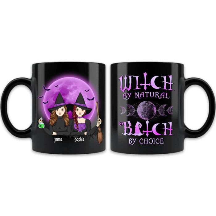 Custom Personalized Mother & Daughter Witches Coffee Mug - Halloween Gift For Mother & Daughter - Witch By Natural Bitch By Choice