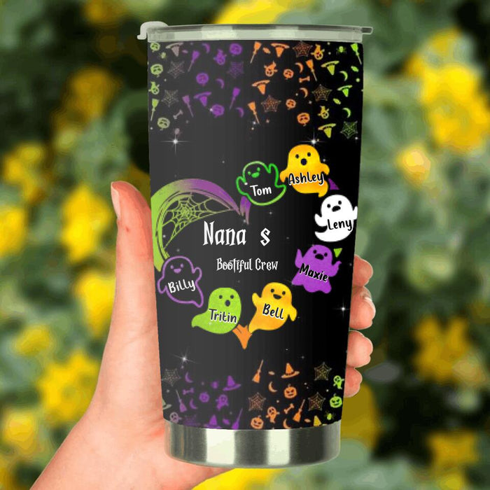 Custom Personalized Nana's Bootiful Crew Tumbler - Halloween Gift for Grandmother - Up to 7 Grandkids