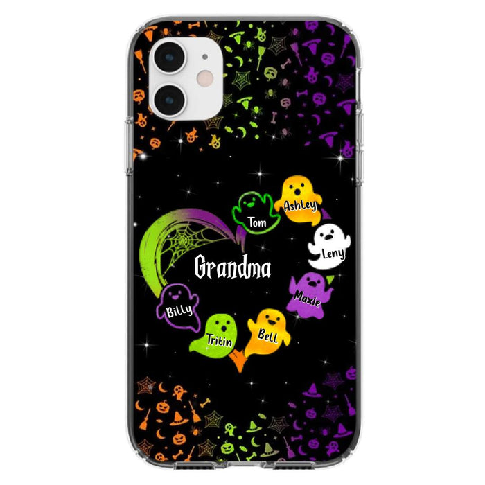 Custom Personalized Grandma and Grandkids Ghost iPhone/Samsung Case - Halloween gift for Grandma - Up to 7 Grandkids