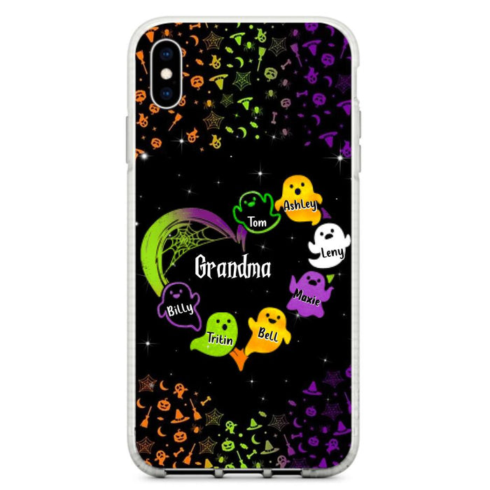 Custom Personalized Grandma and Grandkids Ghost iPhone/Samsung Case - Halloween gift for Grandma - Up to 7 Grandkids