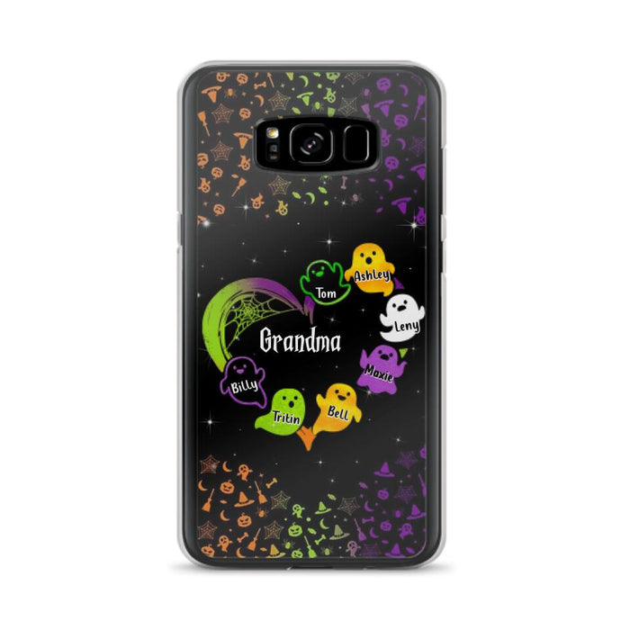 Custom Personalized Grandma and Grandkids Ghost iPhone/Samsung Case - Halloween gift for Grandma - Up to 7 Grandkids