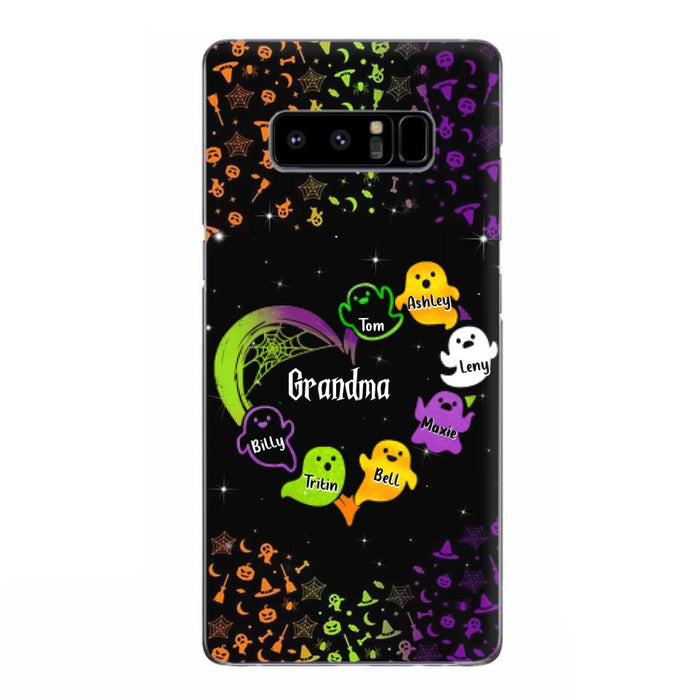 Custom Personalized Grandma and Grandkids Ghost iPhone/Samsung Case - Halloween gift for Grandma - Up to 7 Grandkids