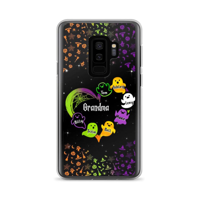 Custom Personalized Grandma and Grandkids Ghost iPhone/Samsung Case - Halloween gift for Grandma - Up to 7 Grandkids