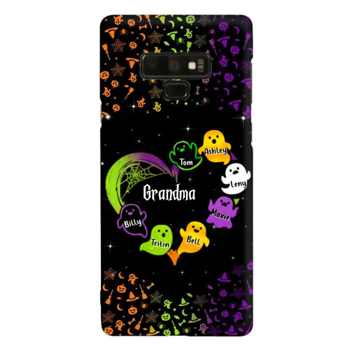 Custom Personalized Grandma and Grandkids Ghost iPhone/Samsung Case - Halloween gift for Grandma - Up to 7 Grandkids