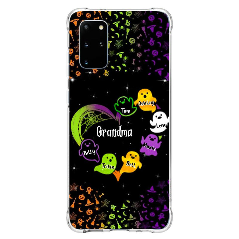 Personalized Grandma and Grandkids Ghost Phone Case - Halloween gift for Grandma - Up to 7 Grandkids - Case For iPhone/Samsung