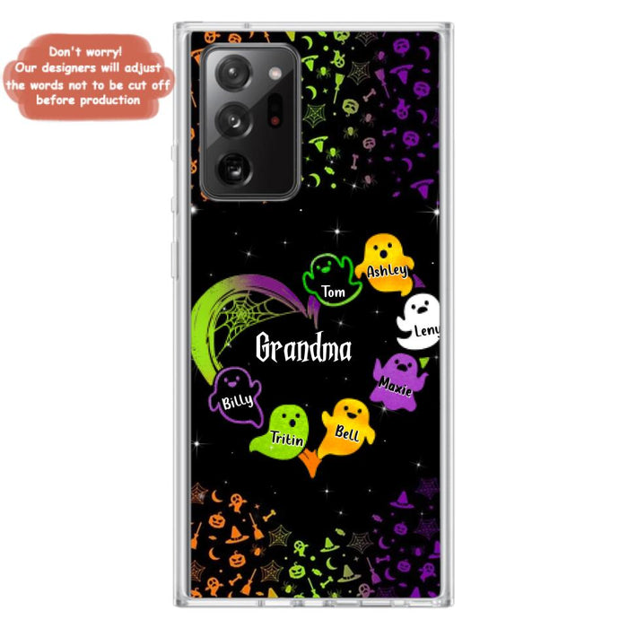 Custom Personalized Grandma and Grandkids Ghost iPhone/Samsung Case - Halloween gift for Grandma - Up to 7 Grandkids