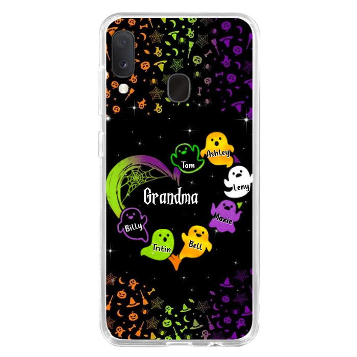 Custom Personalized Grandma and Grandkids Ghost iPhone/Samsung Case - Halloween gift for Grandma - Up to 7 Grandkids