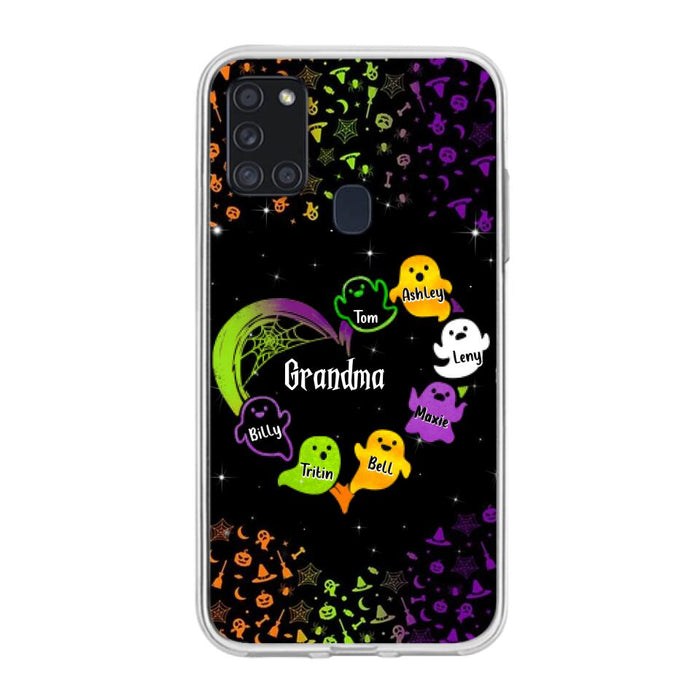 Custom Personalized Grandma and Grandkids Ghost iPhone/Samsung Case - Halloween gift for Grandma - Up to 7 Grandkids