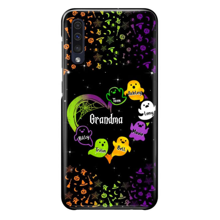 Custom Personalized Grandma and Grandkids Ghost iPhone/Samsung Case - Halloween gift for Grandma - Up to 7 Grandkids